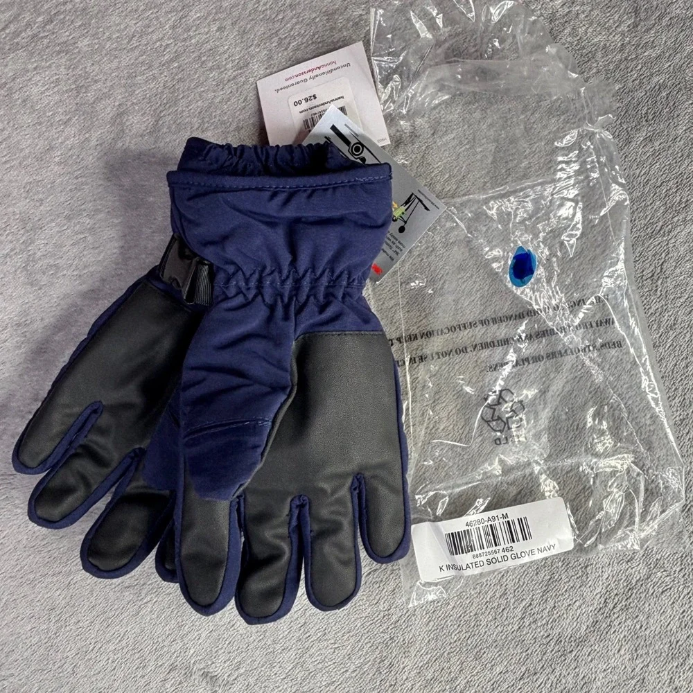 Hanna Andersson Insulated Gloves Kids Size M Navy Blue 3M Reflective 46280-A91-M
